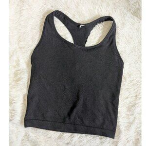 All In Motion Ribbed Stretchy Spandex Ribbed Longline Racerback Sports Bra Large